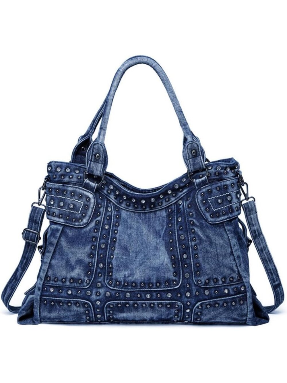 Chic Denim Hobo Tote & Crossbody Bag for Women | Stylish Blue Jean Shoulder
